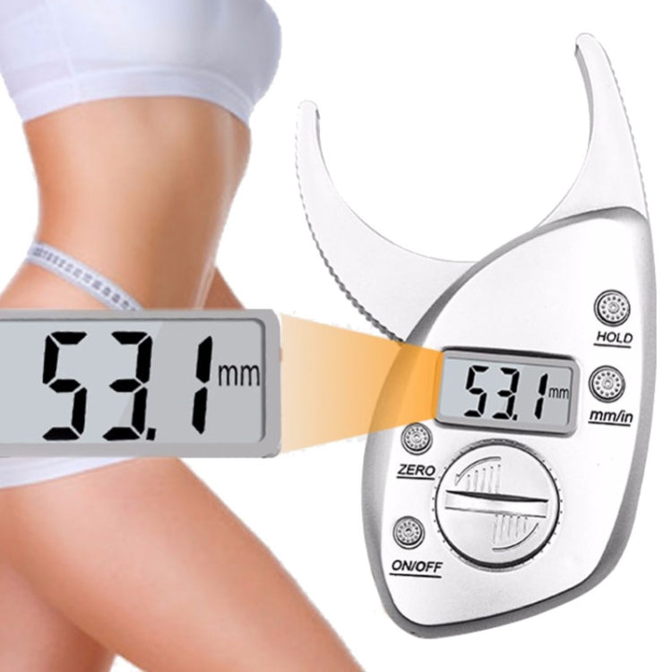 0-50MM Electronic Digital Display Fat Measurement Caliper Waist Circumference Ruler, Silver