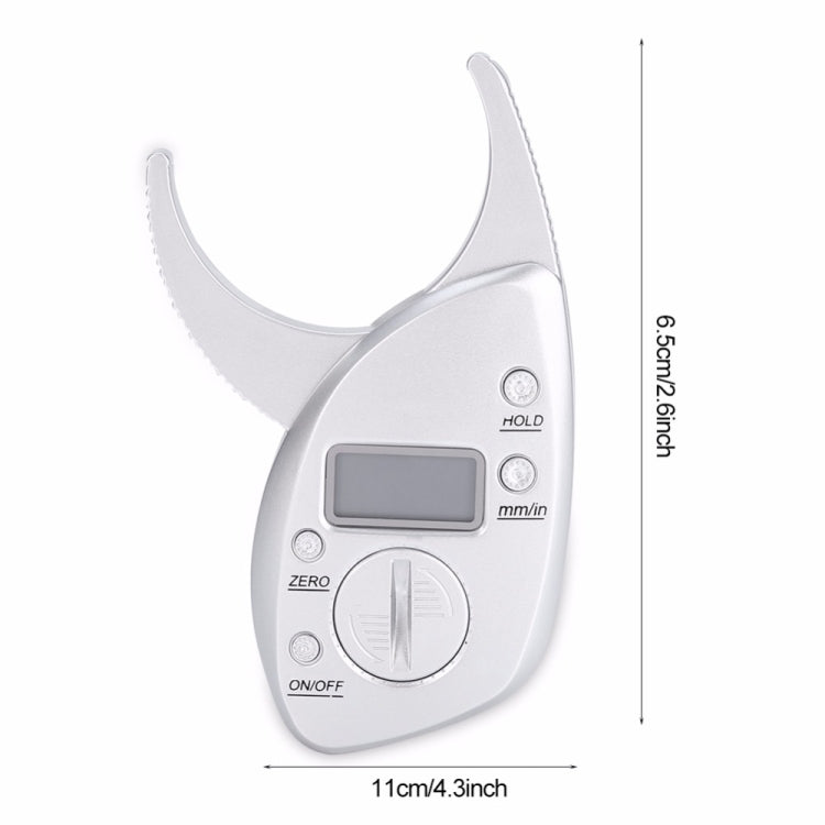 0-50MM Electronic Digital Display Fat Measurement Caliper Waist Circumference Ruler, Silver