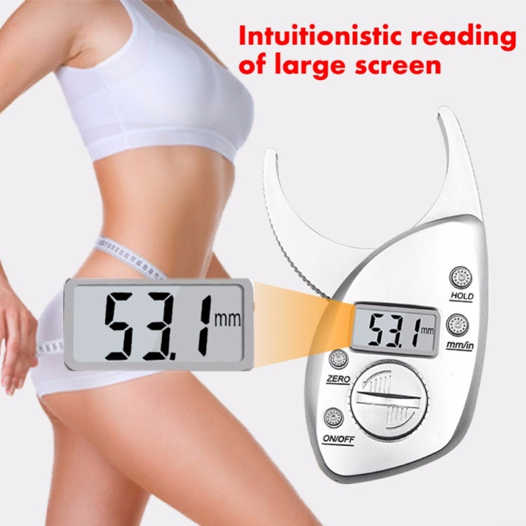0-50MM Electronic Digital Display Fat Measurement Caliper Waist Circumference Ruler, Silver