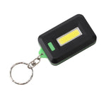 2 PCS 3W Mini COB LED Flashlight Keychain Emergency Camping  Backpack Light with 3 Modes, Red, Green