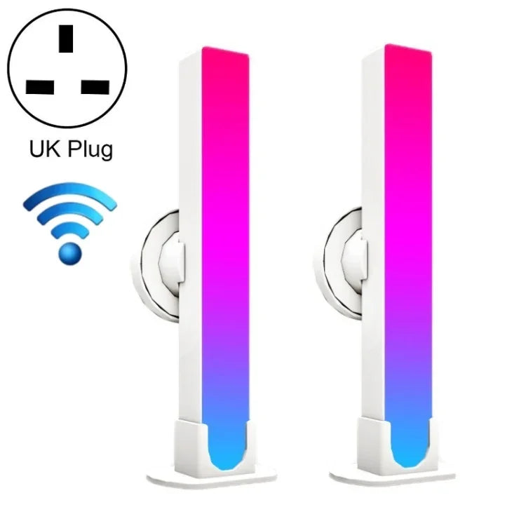 2pcs/box RGB Desktop Background Music Rhythm Pickup Ambient Light, Bluetooth, WiFi