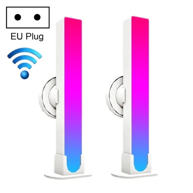 2pcs/box RGB Desktop Background Music Rhythm Pickup Ambient Light, Bluetooth, WiFi