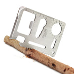 100 PCS 11 in 1 Outdoor Portable Multi-function Stainless Steel Hollow Tool Card Cutter with Leather Case, Size: 6.9 x 4.5cm, 10 PCS