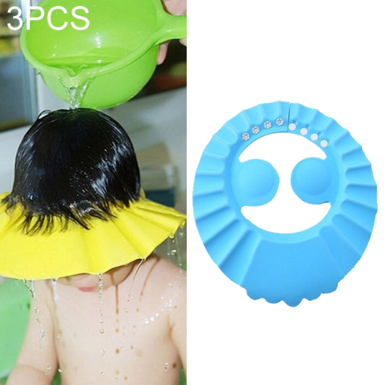 3 PCS Safe Baby Shower Cap Kids Bath Visor Hat Adjustable Baby Shower Cap Protect Eyes Hair Wash Shield for Children Waterproof Cap, Blue+wave, Yellow+Round, Blue+Round, Pink+wave, Pink+earflaps, Yellow+earflaps, Blue+earflaps, Yellow+wave, Pink+Round
