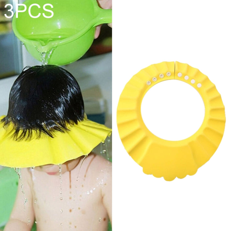 3 PCS Safe Baby Shower Cap Kids Bath Visor Hat Adjustable Baby Shower Cap Protect Eyes Hair Wash Shield for Children Waterproof Cap, Blue+wave, Yellow+Round, Blue+Round, Pink+wave, Pink+earflaps, Yellow+earflaps, Blue+earflaps, Yellow+wave, Pink+Round
