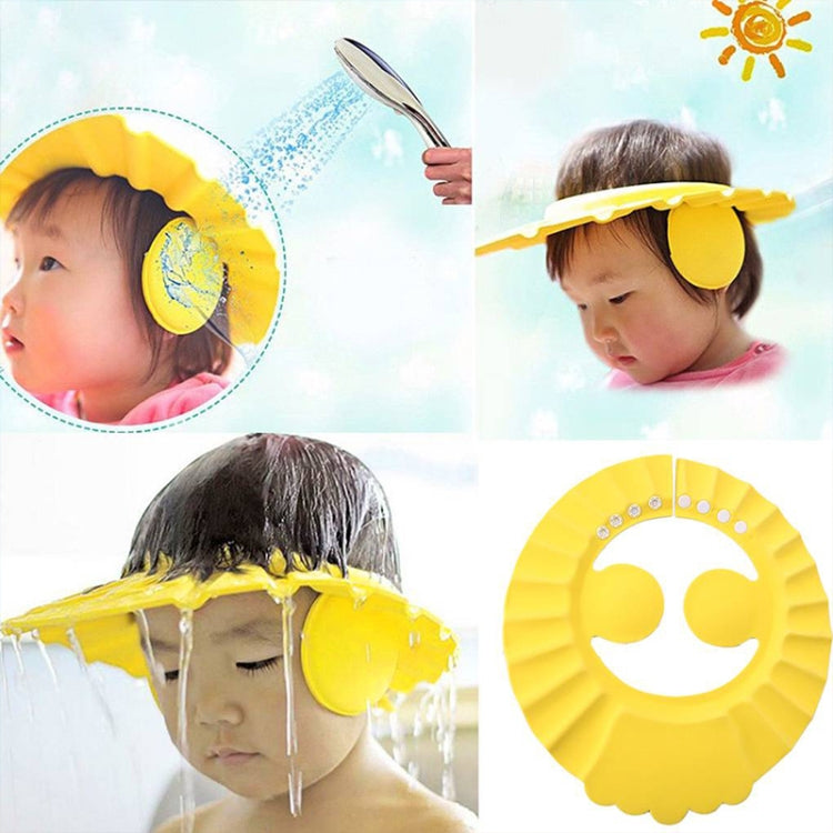3 PCS Safe Baby Shower Cap Kids Bath Visor Hat Adjustable Baby Shower Cap Protect Eyes Hair Wash Shield for Children Waterproof Cap, Blue+wave, Yellow+Round, Blue+Round, Pink+wave, Pink+earflaps, Yellow+earflaps, Blue+earflaps, Yellow+wave, Pink+Round