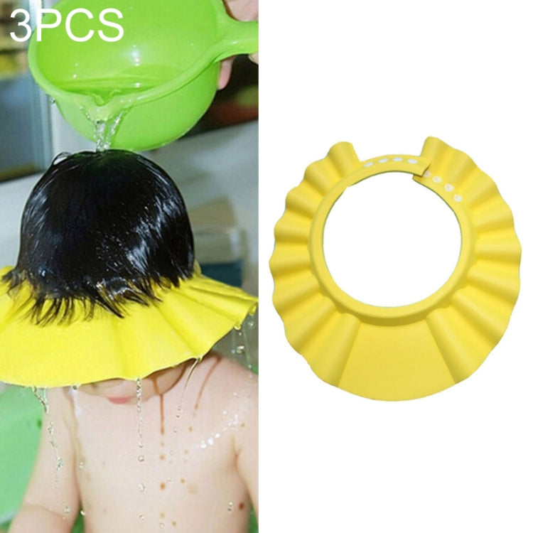 3 PCS Safe Baby Shower Cap Kids Bath Visor Hat Adjustable Baby Shower Cap Protect Eyes Hair Wash Shield for Children Waterproof Cap, Blue+wave, Yellow+Round, Blue+Round, Pink+wave, Pink+earflaps, Yellow+earflaps, Blue+earflaps, Yellow+wave, Pink+Round