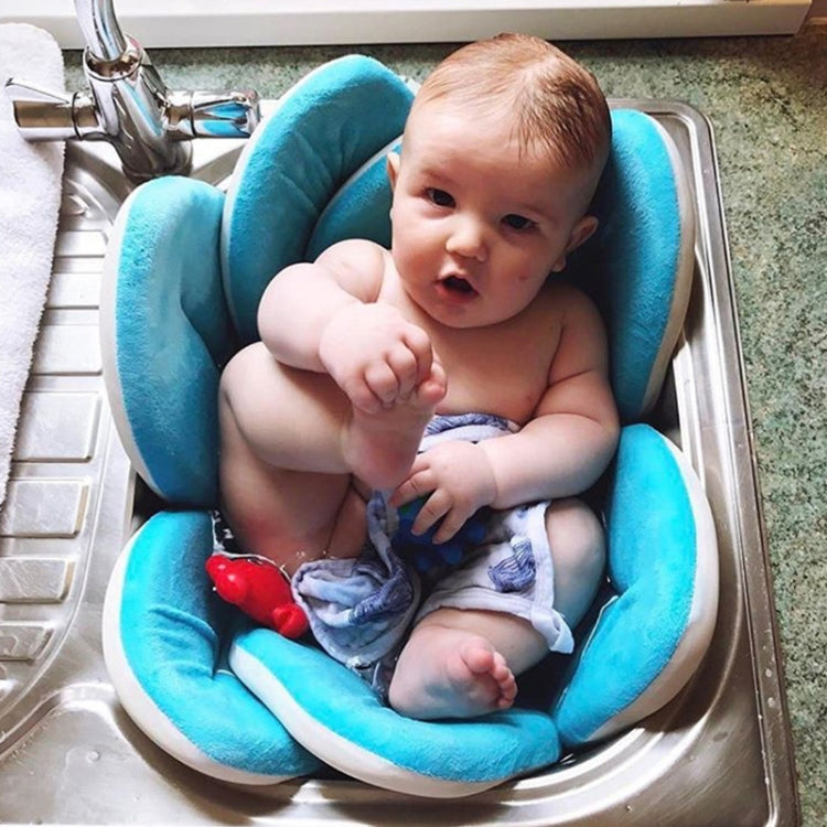 Newborn Baby Bathtub Foldable Blooming Bath Flower Bath Tub for Baby Blooming Sink Bath for Baby Play Bath Sunflower Cushion Mat, Diameter: 85cm, Blue, Dark Blue, Green, Pink, Purple, Rose, Yellow