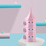 Outdoor Portable Detachable Layered Milk Powder Box Baby Sealed Milk Powder Box, 3 Grids, 4 Grids