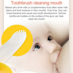 3 PCS Baby Silicone Training Toothbrush Banana Shape Safe Toddle Teether Chew Toys Teething Ring Gift for Infant Baby Chewing, Pink-B, Yellow-B