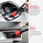 5 Pcs Car Detailing Brush Cleaning Natural Boar Hair Brushes Auto Detail Tools Products Wheels Dashboard, 5 in 1 Random Color Delivery, 5 in 1 Black, 5 in 1 White