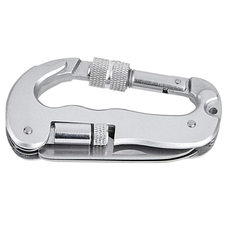 Multifunctional Folding Security Self Defense Folding Saw Carabiner Hanging Buckle Wild Survival Equipment, D Type + LED