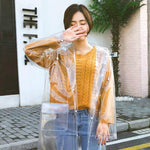 Stylish Portable Outdoor Transparent EVA Raincoat, M, L, XL