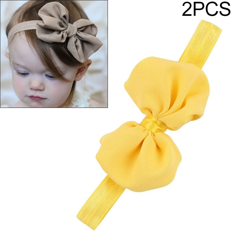 2 PCS Baby Headband Ribbon Chiffon Bow Children Hair Band Headwear