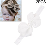 2 PCS Baby Headband Ribbon Chiffon Bow Children Hair Band Headwear