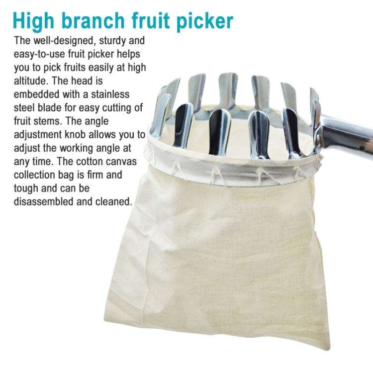 Metal Fruit Picker Convenient Fabric Orchard Gardening Apple Peach High Tree Picking Tools, High Tree Picking Tools