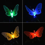 Solar Powered Butterfly Fiber Optic Fairy String Waterproof Christmas Outdoor Garden Holiday Lights, 4m 12LEDs, 5m 20LEDs