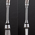 360 Degree Rotate Kitchen Accessories Long Water Bubbler Filter Water Saving Aerator Nozzle Tap, Long Water Bubbler Filter
