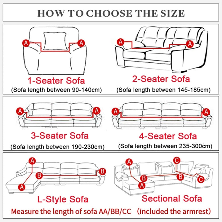 Sofa All-inclusive Universal Set Sofa Full Cover Add One Piece of  Pillow Case, Single Seater(90-140cm), Two Seater(145-185cm), Three Seater(190-230cm), Four Seater(235-300cm)