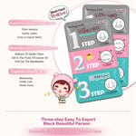 3 PCS Beauty Pig Nose Mask Remove Blackhead Acne Remover Clear Black Head 3 Step Kit Skin, Blue, Red