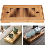 Bamboo Tea Trays Kung Fu Tea Accessories Tea Tray Table With Drain Rack, Bamboo Tea Trays