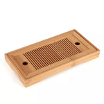 Bamboo Tea Trays Kung Fu Tea Accessories Tea Tray Table With Drain Rack, Bamboo Tea Trays
