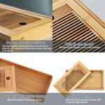 Bamboo Tea Trays Kung Fu Tea Accessories Tea Tray Table With Drain Rack, Bamboo Tea Trays