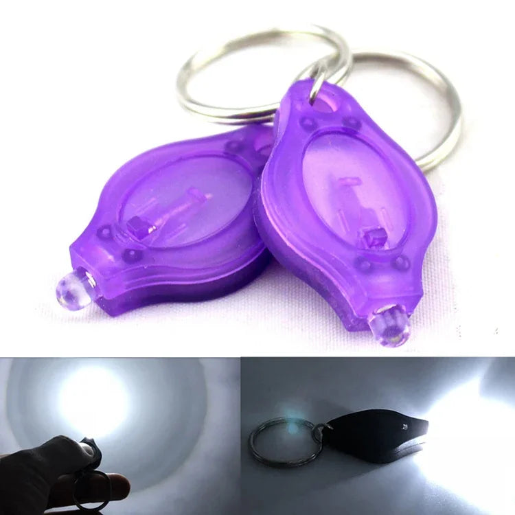 2 PCS Mini Pocket Keychain Flashlight Micro LED Squeeze Light Outdoor Camping Ultra Bright Emergency Key Ring Light Torch Lamp
