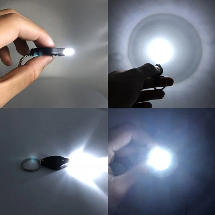 2 PCS Mini Pocket Keychain Flashlight Micro LED Squeeze Light Outdoor Camping Ultra Bright Emergency Key Ring Light Torch Lamp