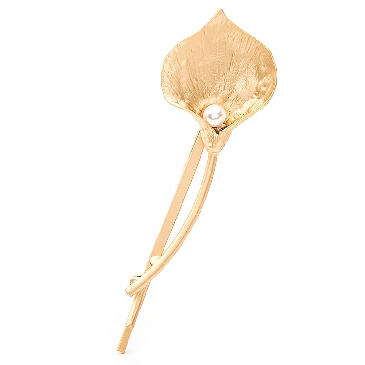 2 PCS Fashion Wedding Hair Jewelry Flower Barrettes Solid Metal Leaf Pearl Hairpins