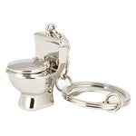 Classic 3D Keychain Mini Toilet Key Ring Chain Bathroom Cute Creative Gift trinket Car Styling Decoration, Mini Silver Toilet Shape