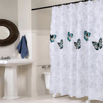 Butterfly Waterproof Polyester Shower Washable Bathroom Curtains, 80x180cm, 120x180cm, 150x180cm, 180x180cm, 200x180cm, 220x180cm, 240x180cm