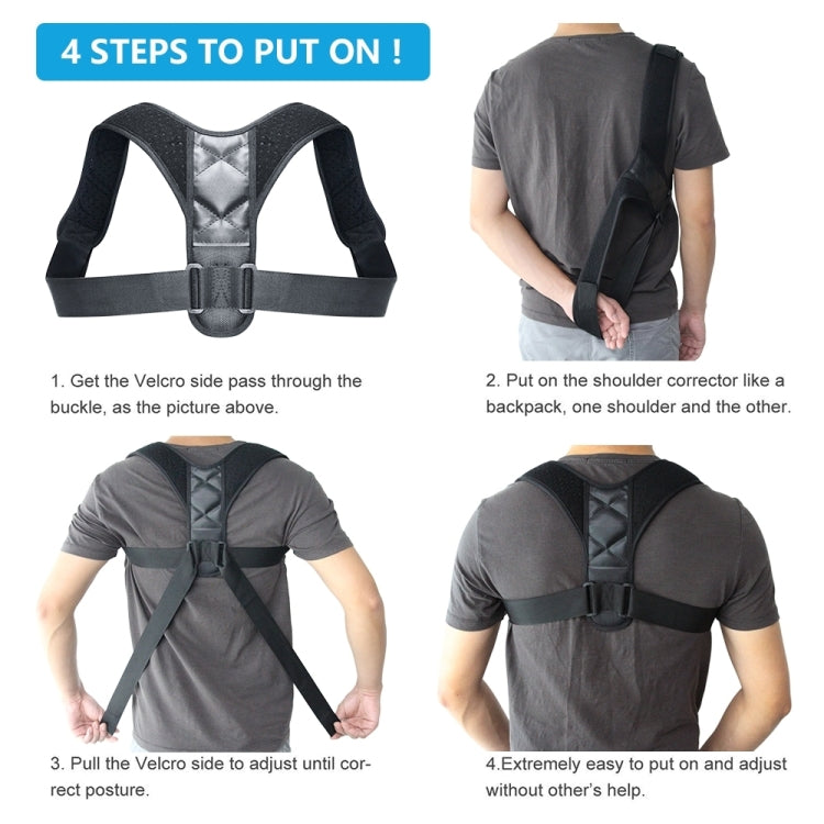 Adjustable Brace Support Belt Back Posture Corrector, M, L