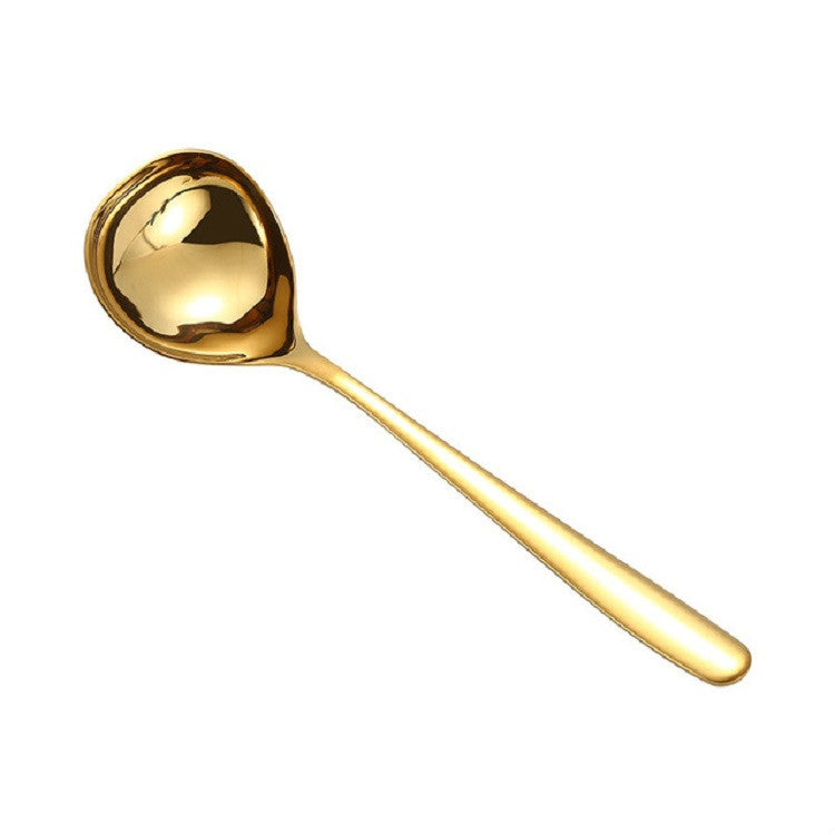 Stainless Steel Sauce Spoon Creative Big Head Long Handle Spoon, Gold, Rose Gold, Colorful