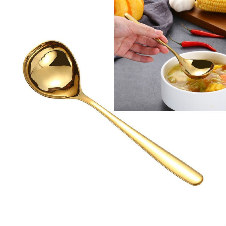 Stainless Steel Sauce Spoon Creative Big Head Long Handle Spoon, Gold, Rose Gold, Colorful