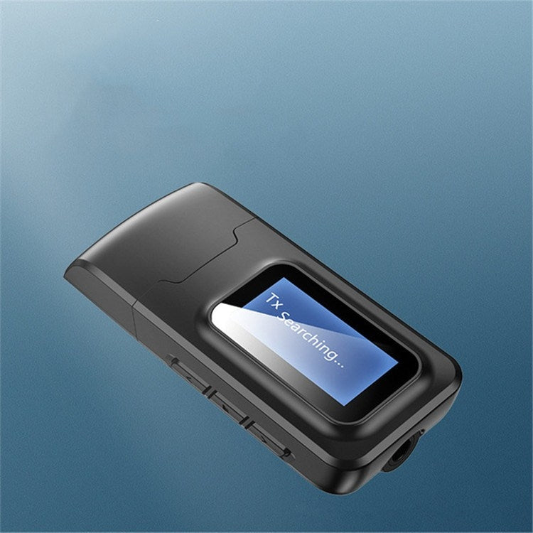 محول بلوتوث 5.0 2 في 1 بدون حاجة لتعريف USB مرسل ومستقبل صوت لاسلكي مع شاشة LCD