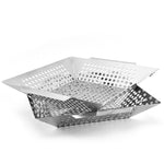 Stainless Steel Square Grill Leak Tray With Hole Grill Tray Outdoor Grill Tool BBQ Vegetables 12 inch Grill Tray