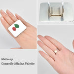 Salon-Maniküre-Fingerring-Farbpalette, Make-up-Creme-Mischpalette, Kosmetik-Make-up-Werkzeug, Edelstahlplatte, kleines Quadrat
