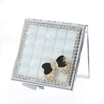 Hand-made Diamond Mini Folding Cosmetic Mirror Portable Mirror Double-side Gem Bow