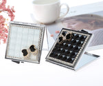 Hand-made Diamond Mini Folding Cosmetic Mirror Portable Mirror Double-side Gem Bow