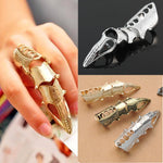 Vintage Punk Silver Cool Pointed Long Joint Ring, Gold, Bronze, Silver, Ancient Gold