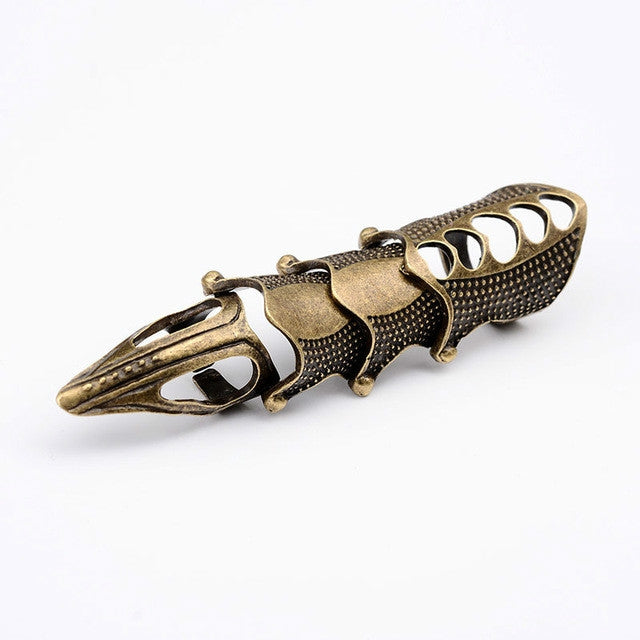 Vintage Punk Silver Cool Pointed Long Joint Ring, Gold, Bronze, Silver, Ancient Gold