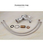 Copper Antique Hot Cold Double Blue White Porcelain Faucet, Platinum, Black Gold, Black, Antique