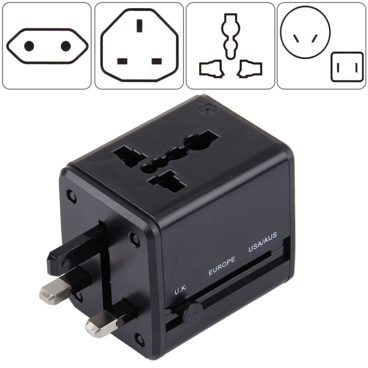 محول قابس سفر عالمي قابل للإخفاء مع شاحن مدمج بمنفذي USB مزدوجين للولايات المتحدة والمملكة المتحدة وأستراليا والاتحاد الأوروبي
