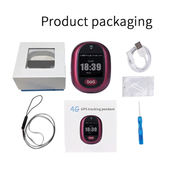 REACHFAR RF-V45-B Mini Touch Screen GPS Smart Tracker Pendant, Support SOS / Camera / Health Management / 4G LTE, For North America / South America / Australia, RF-V45-B Touch Screen
