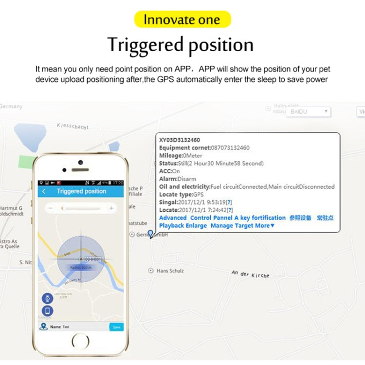 TK200 2G IP67 Waterproof GPS / GPRS / GSM Personal / Goods /  Pet / Bag Locator Pet Collar Real-time Tracking Device, TK200