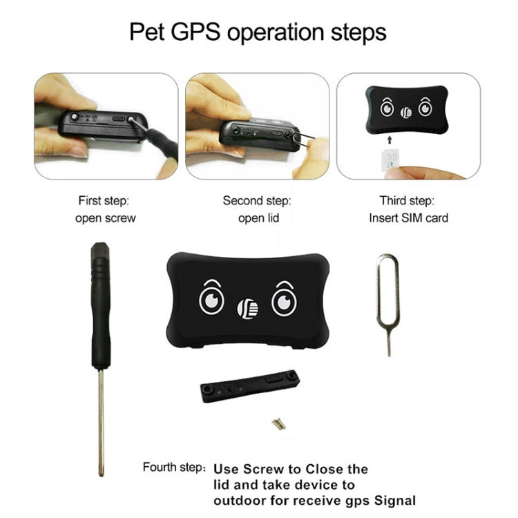 TK200 2G IP67 Waterproof GPS / GPRS / GSM Personal / Goods /  Pet / Bag Locator Pet Collar Real-time Tracking Device, TK200