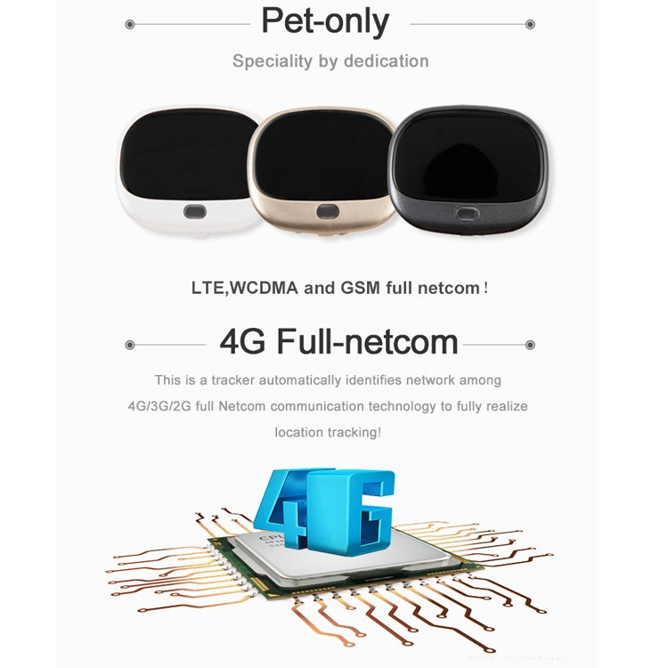 RF-V43 A Style IP67 Waterproof GPS + LBS + WiFi Pet Locator Pet Collar Tracking Device For Asia/Europe/Africa/Australia, RF-V43 A Style (Black), RF-V43 A Style (White)