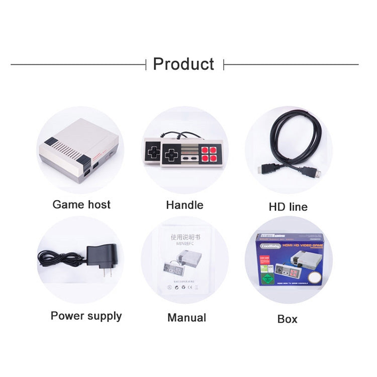 Retro Classic TV Mini HDMI HD Video Game Console, Built-in 600 Games, EU Plug, 600 Games(EU Plug), 600 Games(US Plug)