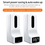 K9 Pro Handsfree Non-contact Body Light-sensitive Distance Sensor Thermometer + 1000ml Automatic Non-contact Liquid Soap Dispenser with Base Mount, K9 Pro